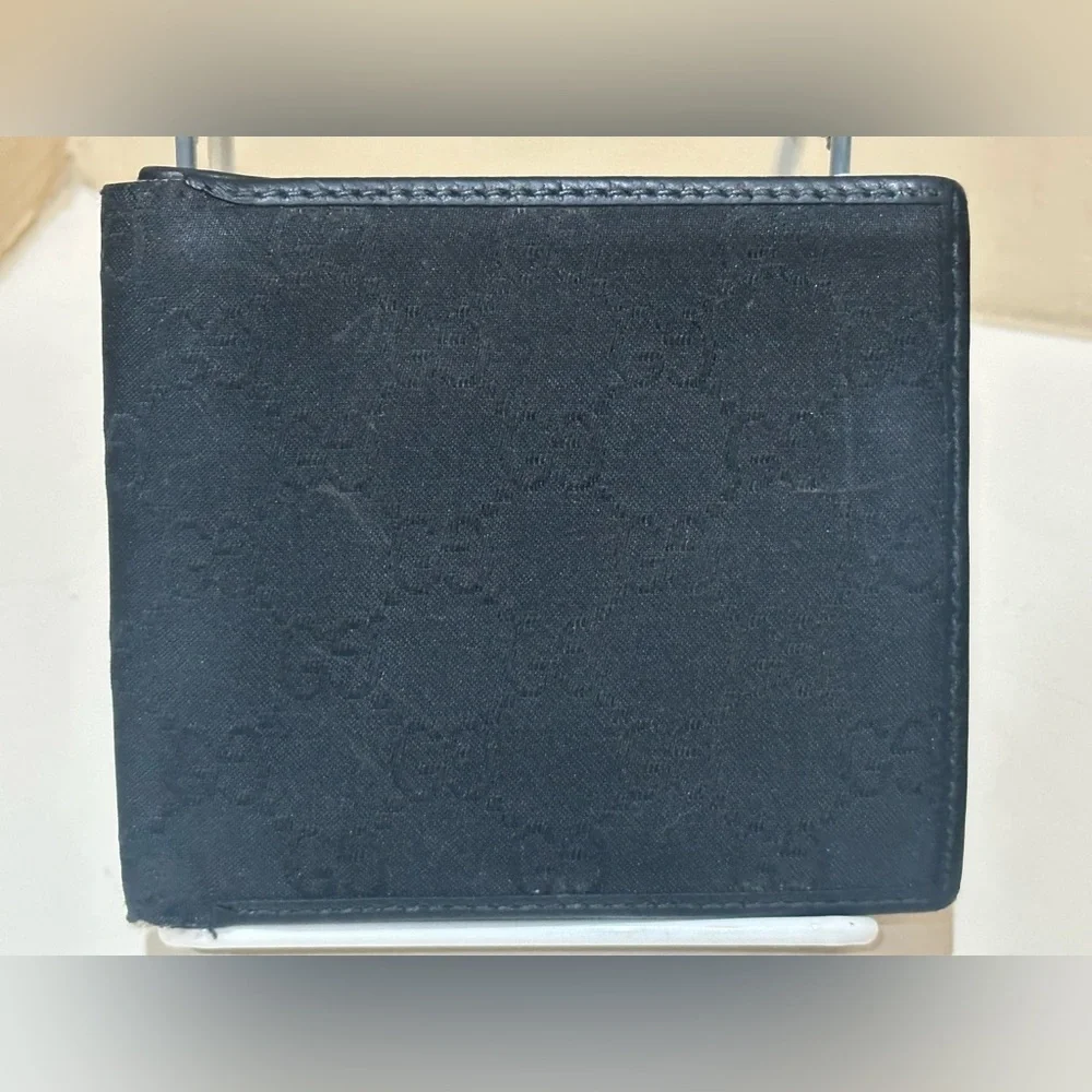 Gucci Black Monogrammed Men’s Bifold Wallet